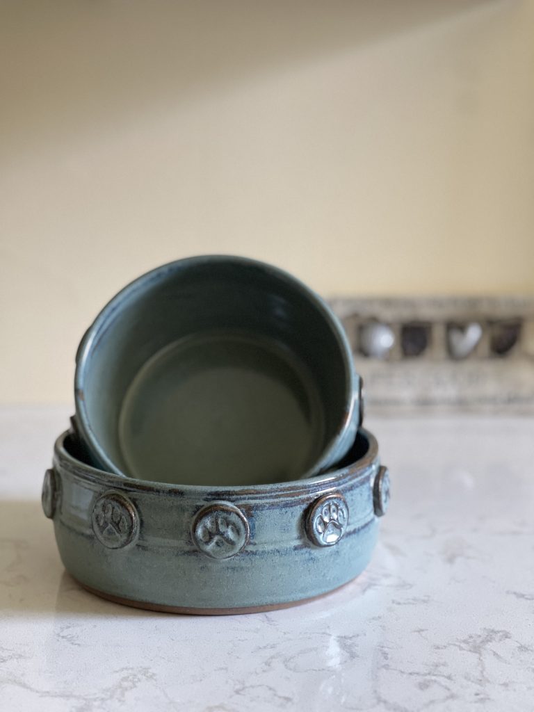 Dragonfly Clay Creations, Pottery Studio, Cornwall, Ontario, Pottery Stoneware, Pet Bowl, Dog Dish