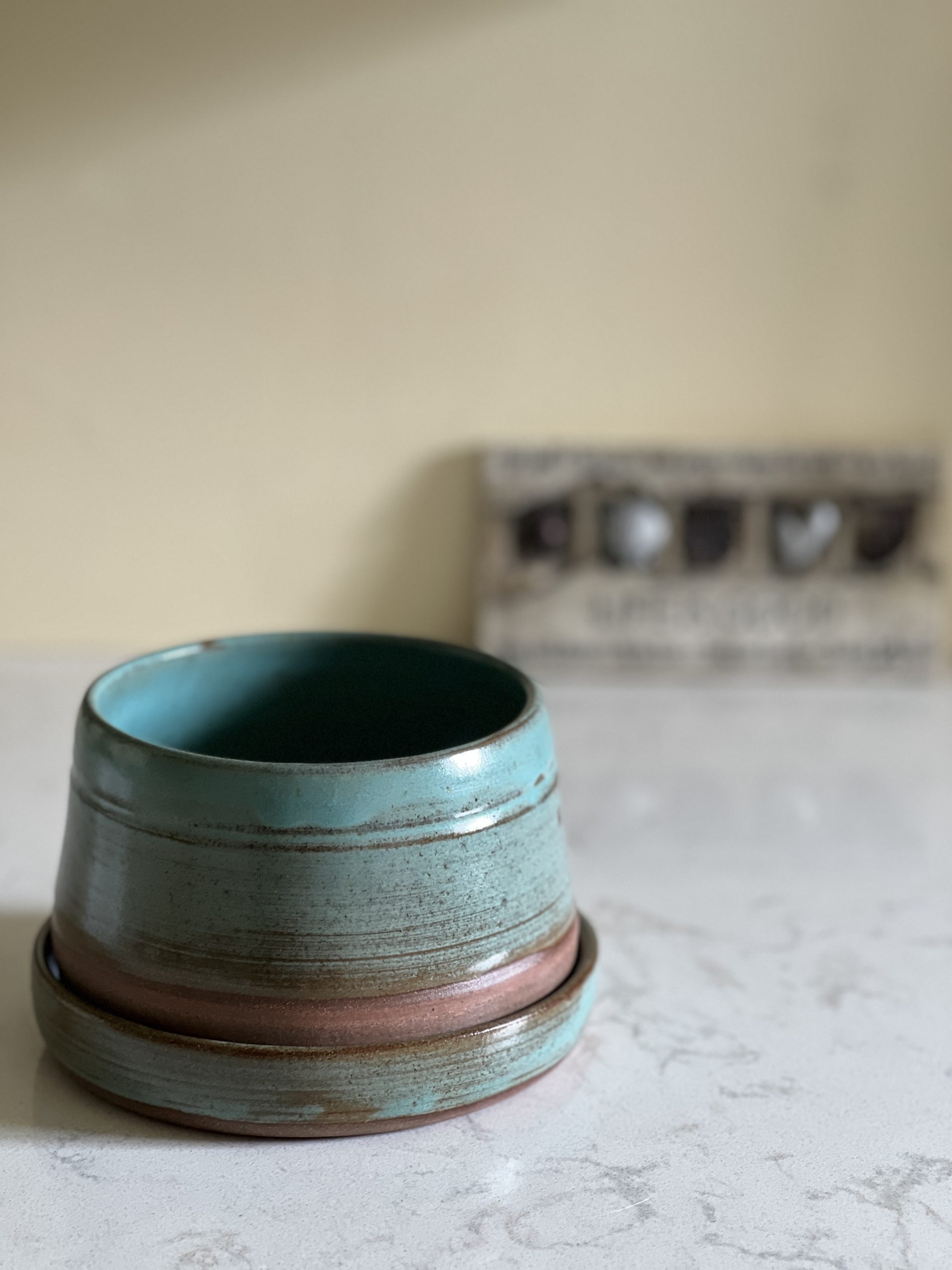 Dragonfly Clay Creations, Pottery Studio, Cornwall, Ontario, Pottery Stoneware, Planter with Drainage Tray, Handmade